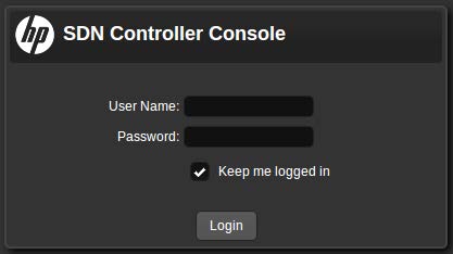 SDN controller console login screen