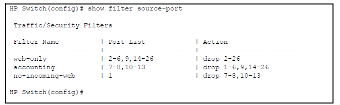 Named Source-Port Filters Managing Traffic