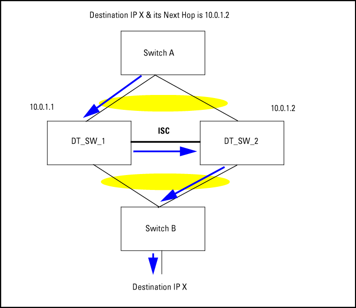 Layer 3 forwarding (IP unicast) in DT topology