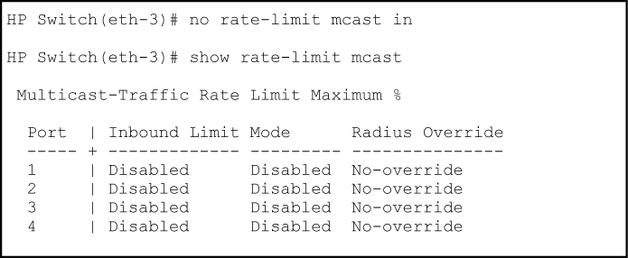 Disabling inbound multicast rate-limiting for port 3