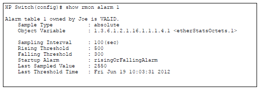 Show Command Output for a Specific Alarm