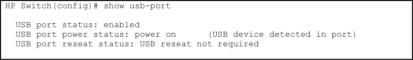 show usb-port command output on version K.13.59 and later
