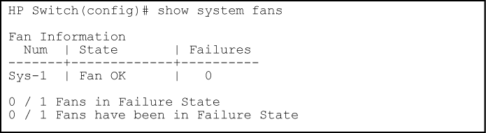 System fan status