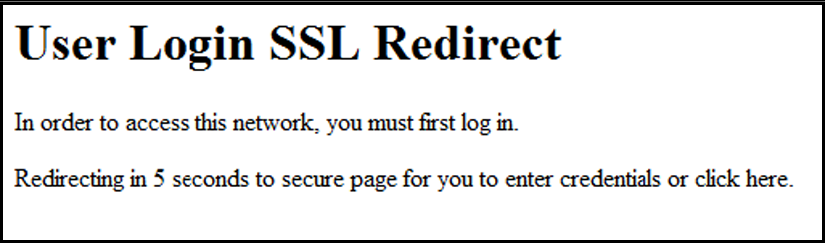 SSL Redirect page