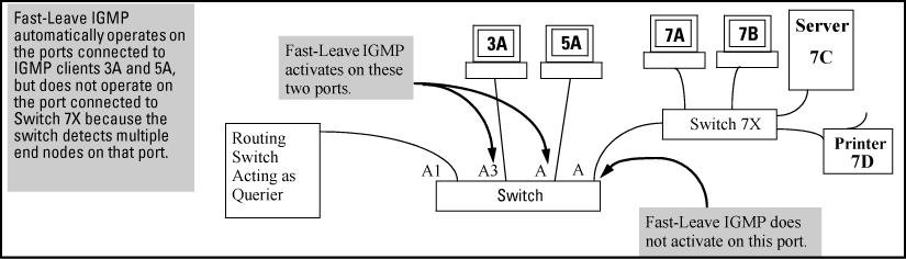 Example of automatic fast-leave IGMP criteria