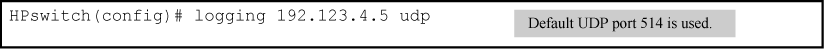 Configuring UDP for logging message transmission using the default port