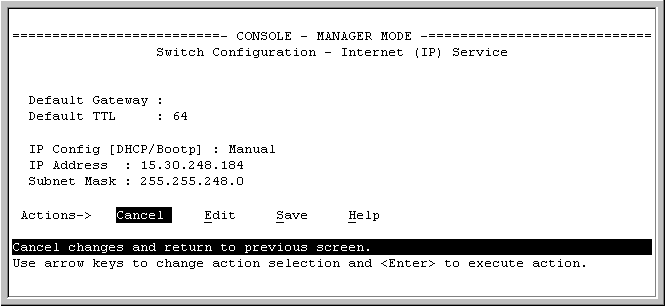 System information listing after executing the preceding commands