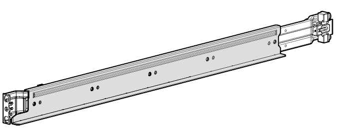 Rack rail with the shelf portion highlighted