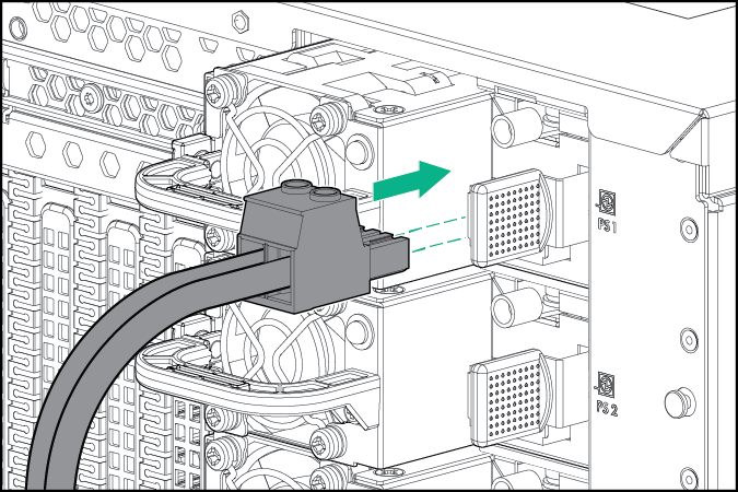 Connecting the power supply cord to the power supply